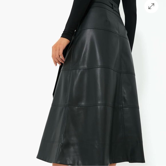 Tanya Taylor Hudson Skirt – Black Faux Leather | Size 10 - Picture 4 of 8